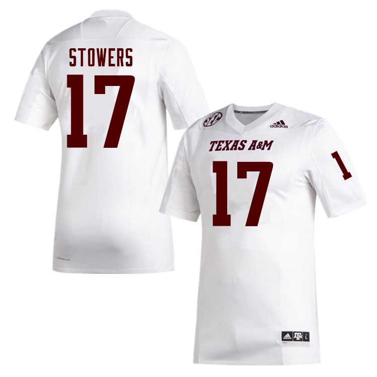 Men #17 Eli Stowers Texas A&M Aggies College Football Jerseys Sale-White - Click Image to Close